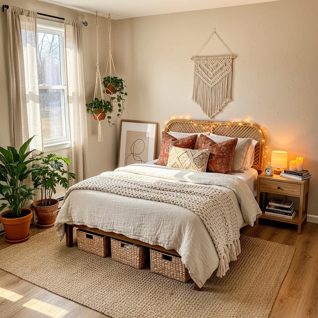 Small Cozy Boho Bedroom Ideas