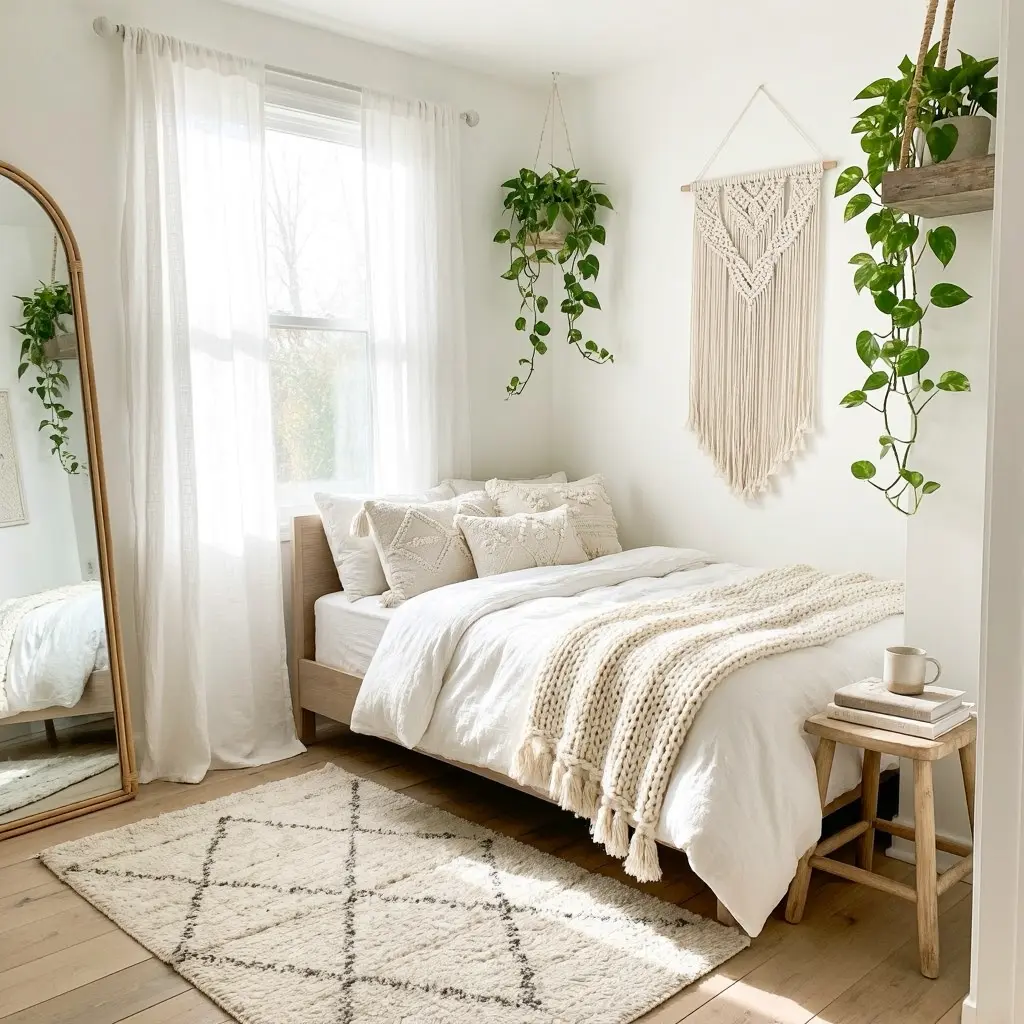 Small White Boho Bedroom Ideas for a Cozy Space