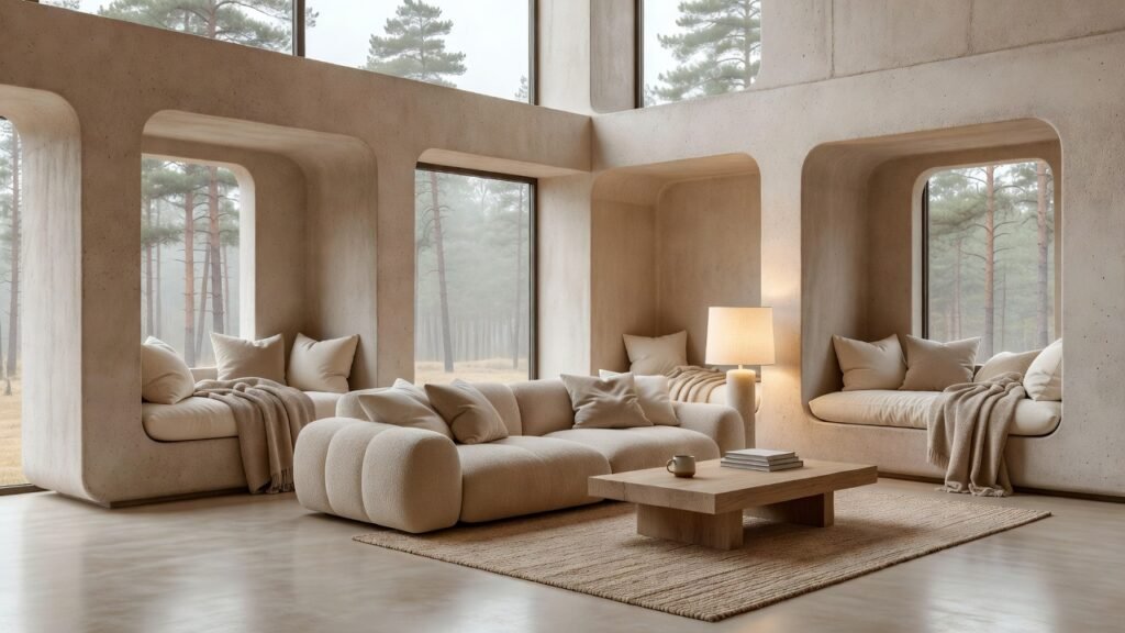Soft Brutalist Cozy Living Room