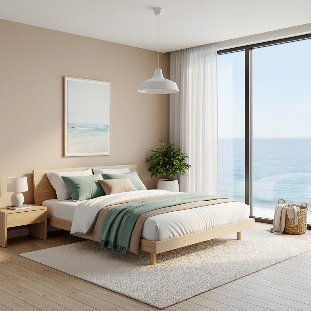 Soft Coastal Minimalist Bedroom Palette