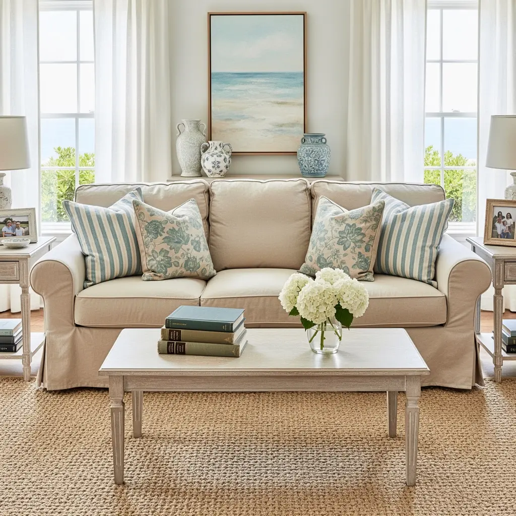 Coastal Grandmother Living Room Decor