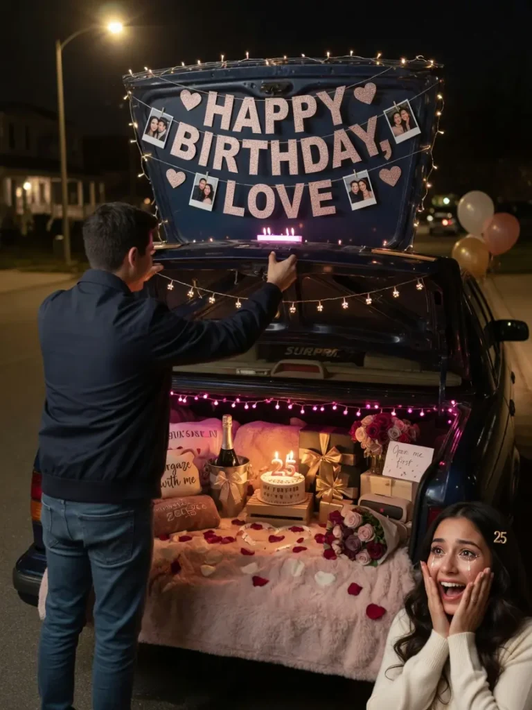 Romantic Car Trunk Birthday Surprise