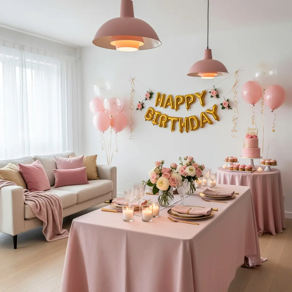 Transform Your Home Into an Elegant Pink Birthday Celebration Space