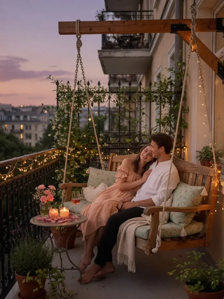 Romantic Balcony Swing