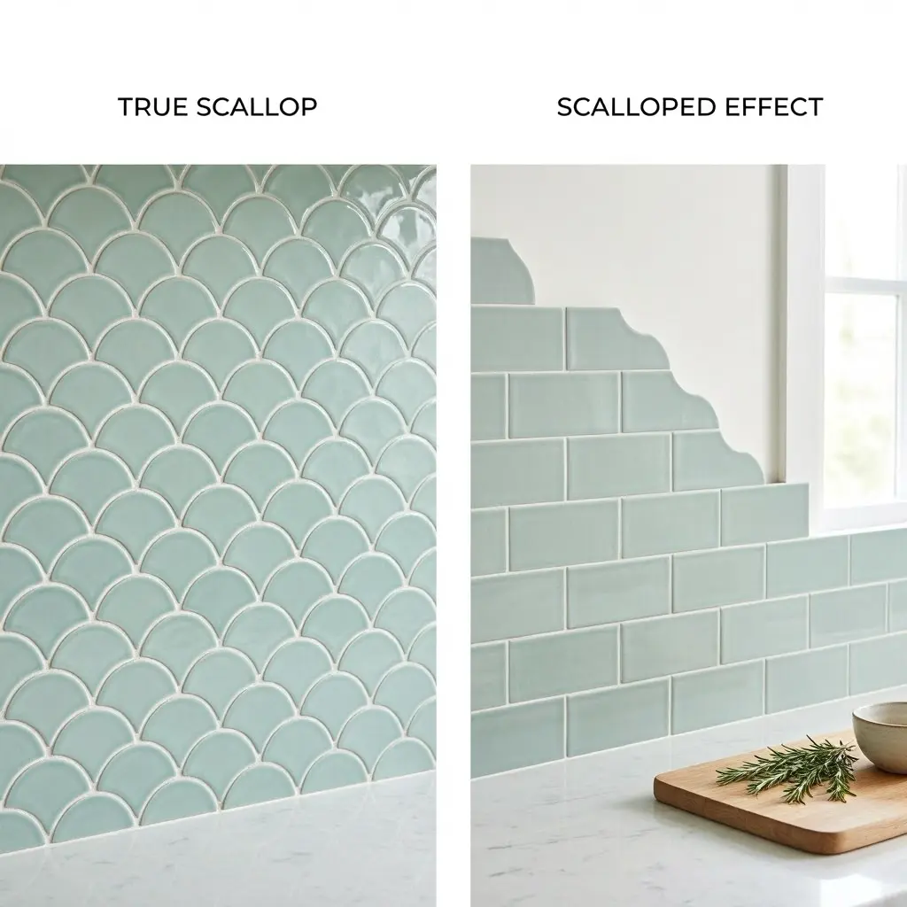 Scalloped Tile Kitchen Backsplash
