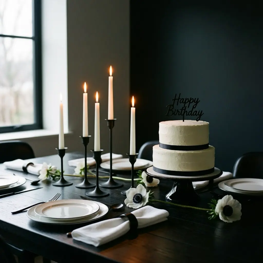 Black and White Birthday Setup Ideas