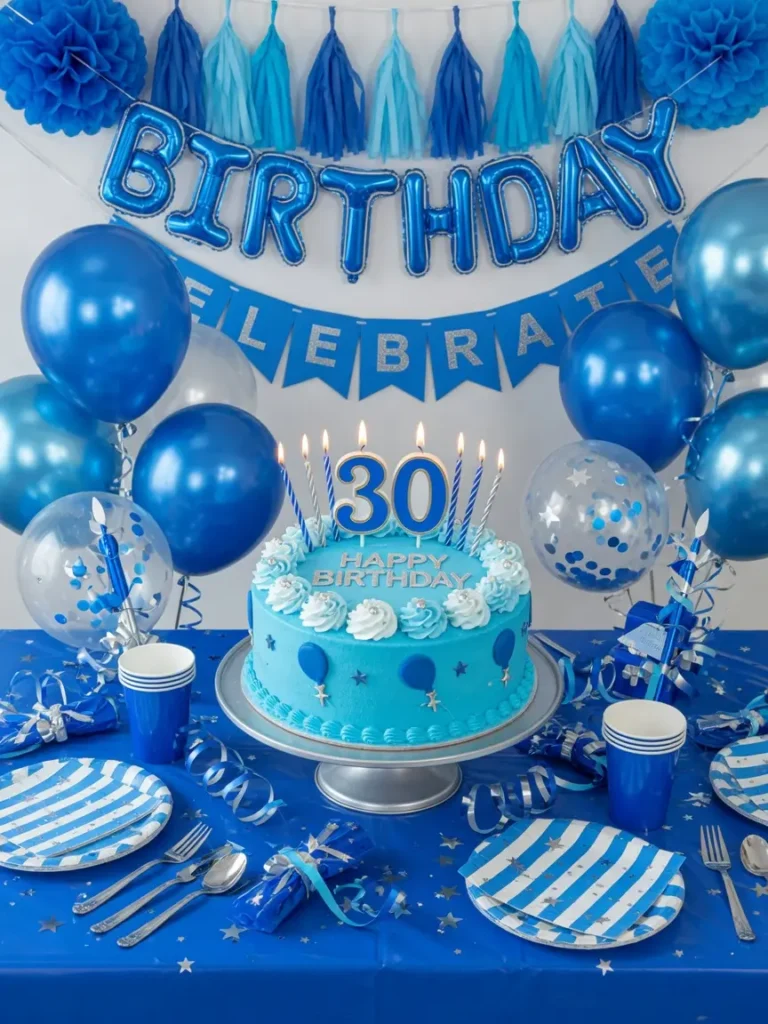 Blue Birthday Decoration