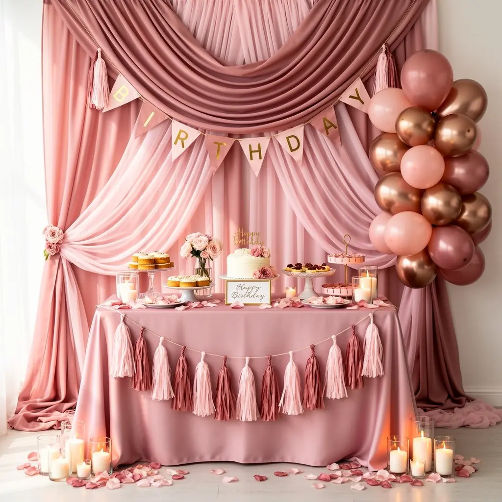 Elegant Pink Birthday Decoration