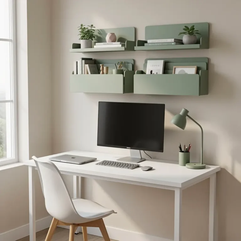 Sage Green Aesthetic Study Desk Setup