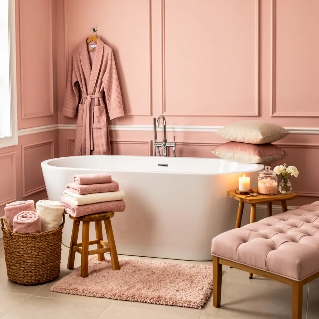 Blush Pink Bathroom Decor
