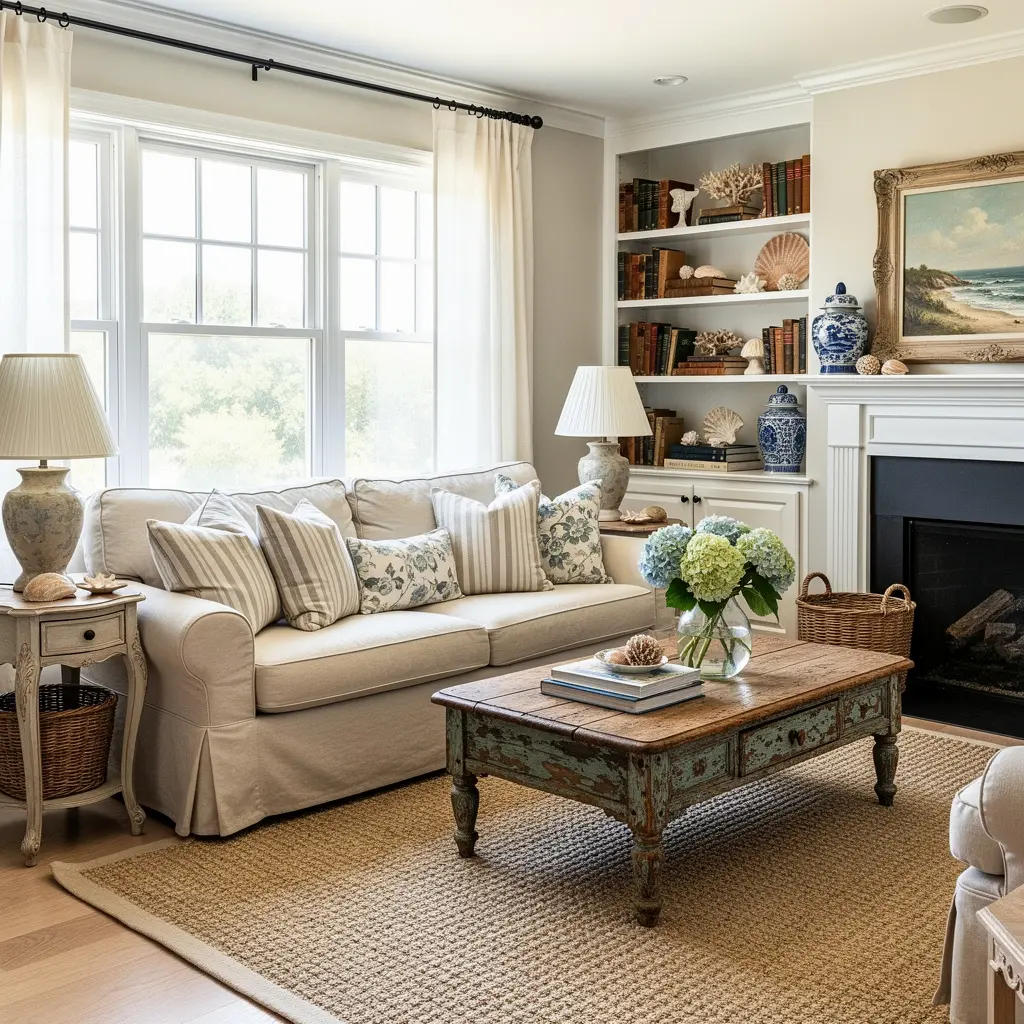 Coastal Grandmother Living Room Decor