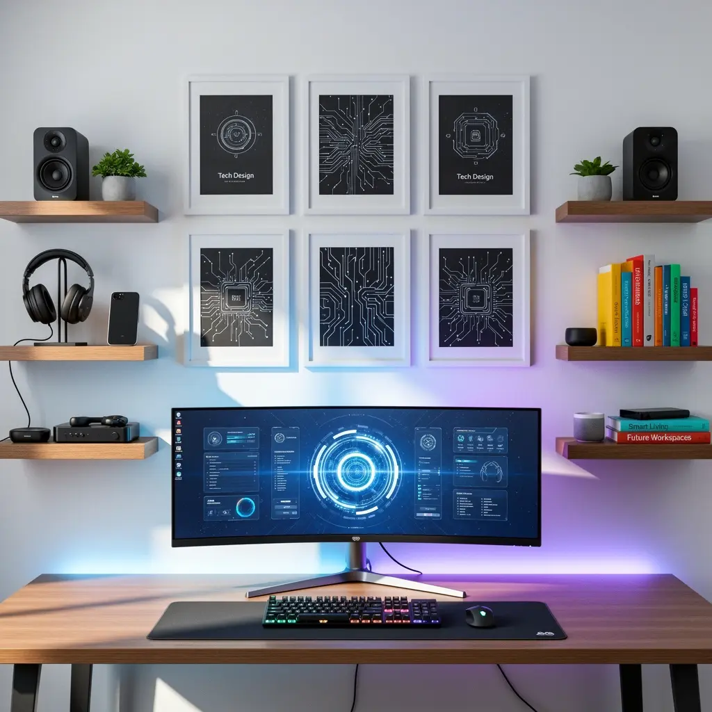 Use Wall Decor and Shelving Ideas to Enhance Your Tech Space