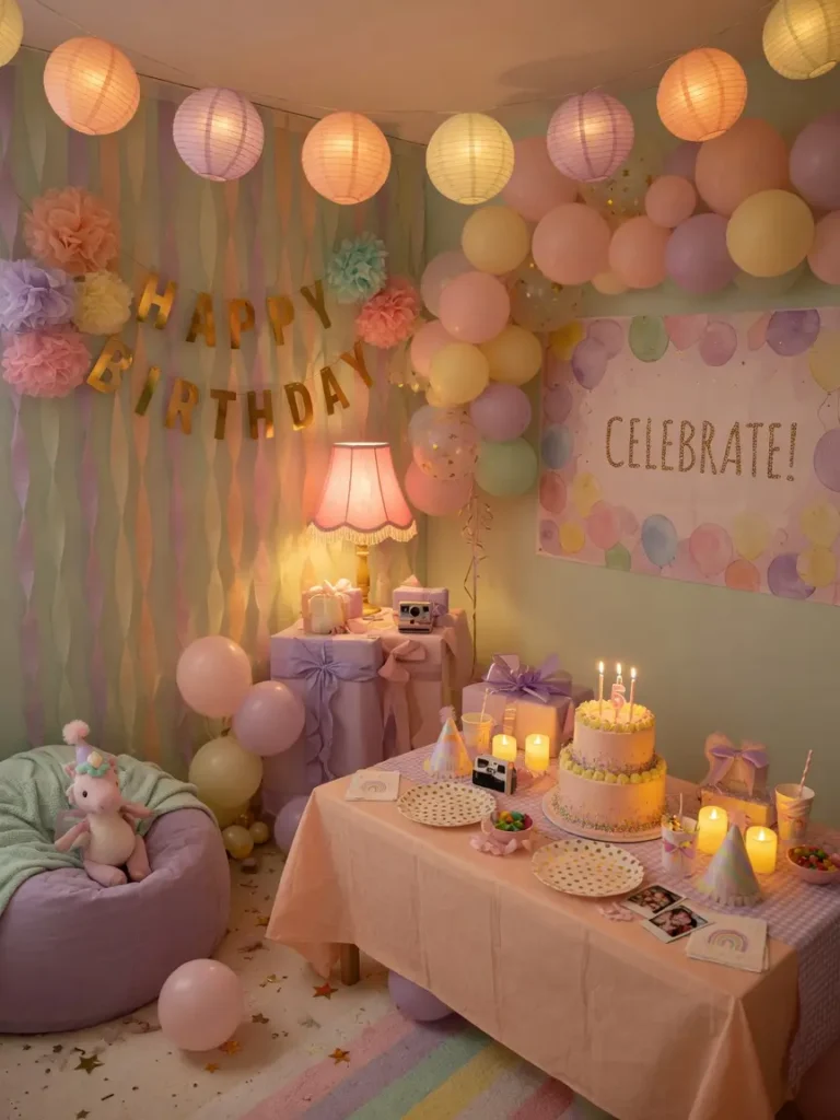Pastel Birthday Room Decor