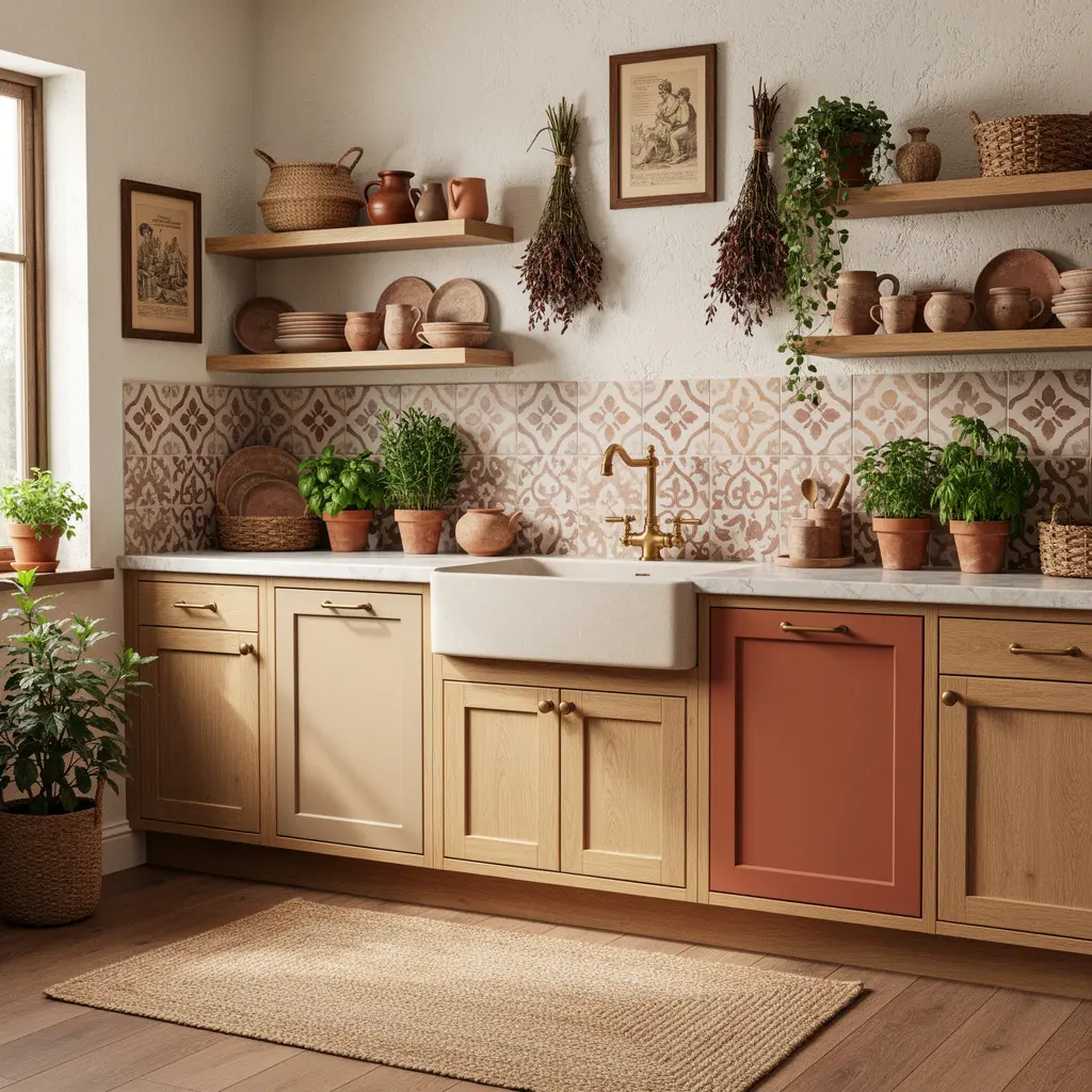 Warm Earthy Cabinet Colors Cozy Boho Kitchen