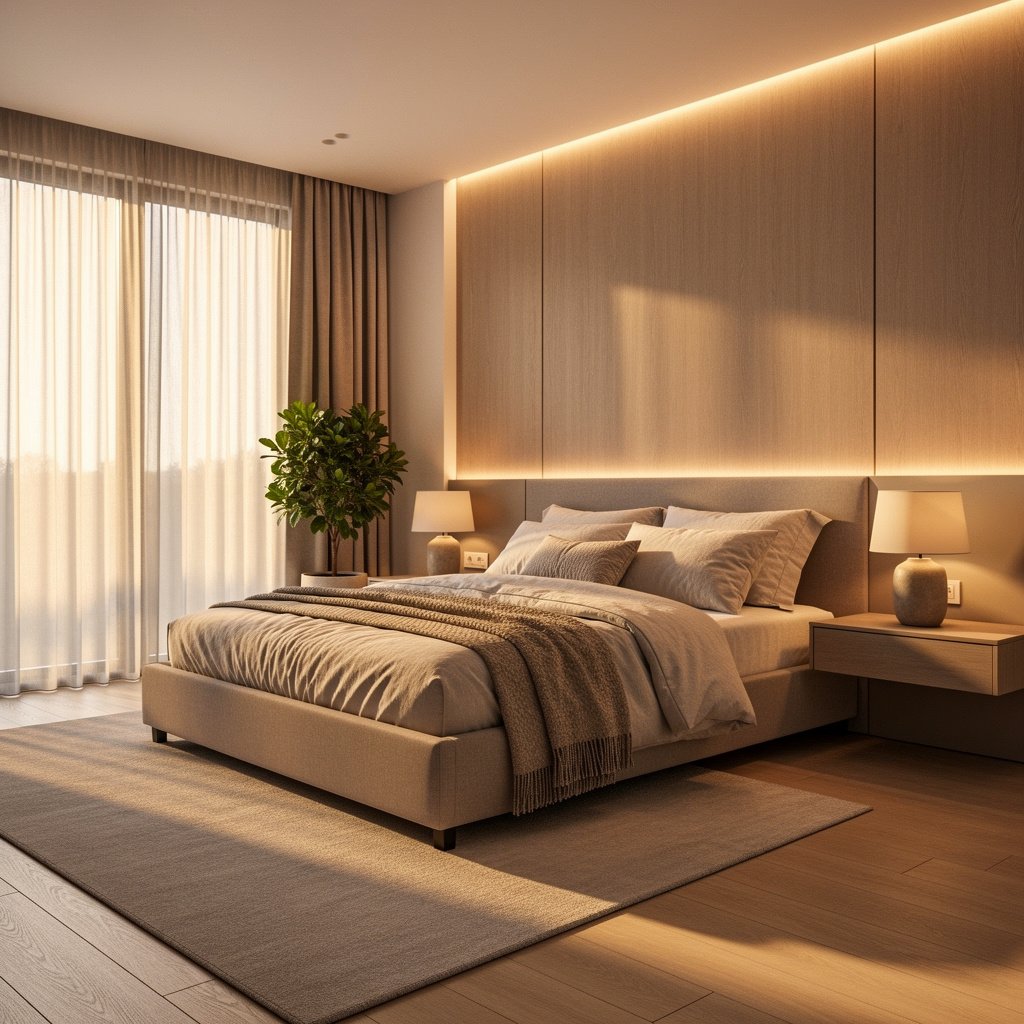 Warm Modern Bedroom Interior