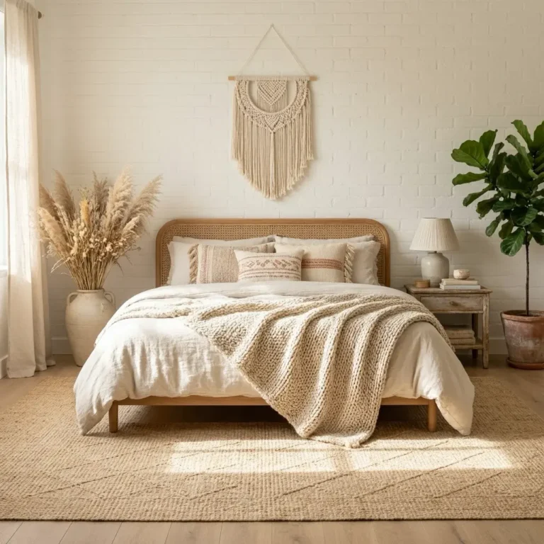 Warm Neutral Boho Bedroom