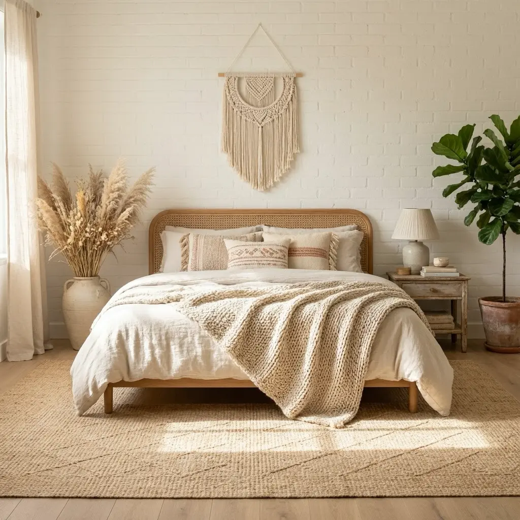 Warm Neutral Boho Bedroom