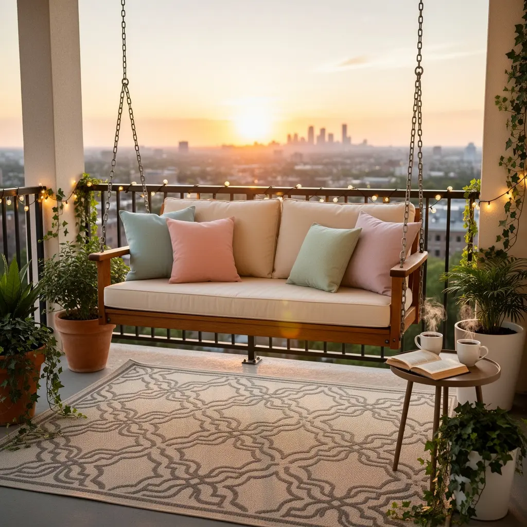 Romantic Balcony Swing