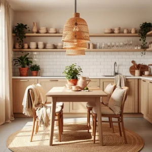 Cozy Boho Kitchen Ideas With Warm Natural Decor