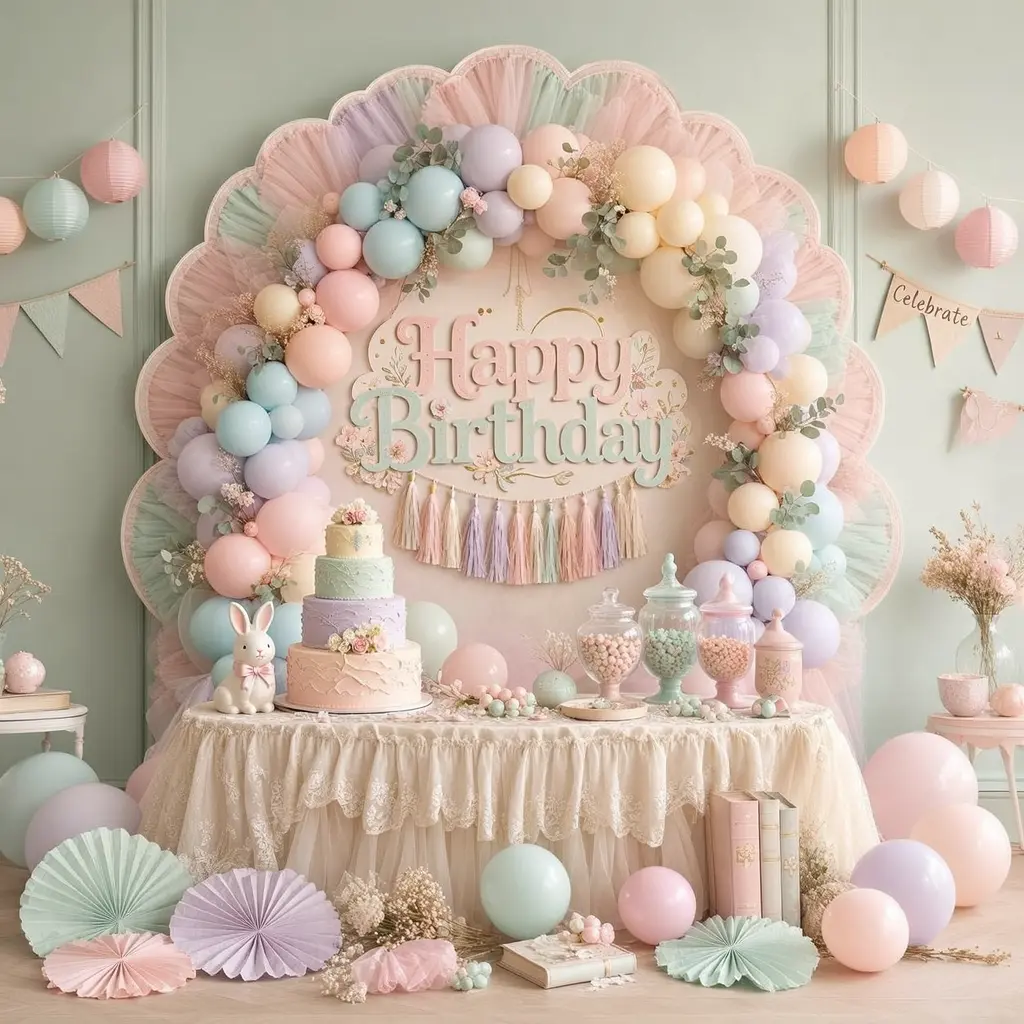 Pastel Birthday Room Decor