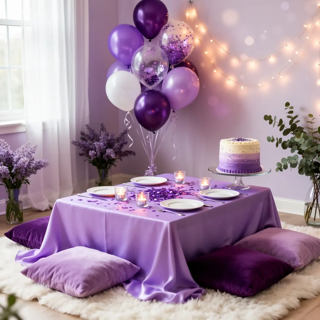 Dreamy Purple Birthday Setup at Home