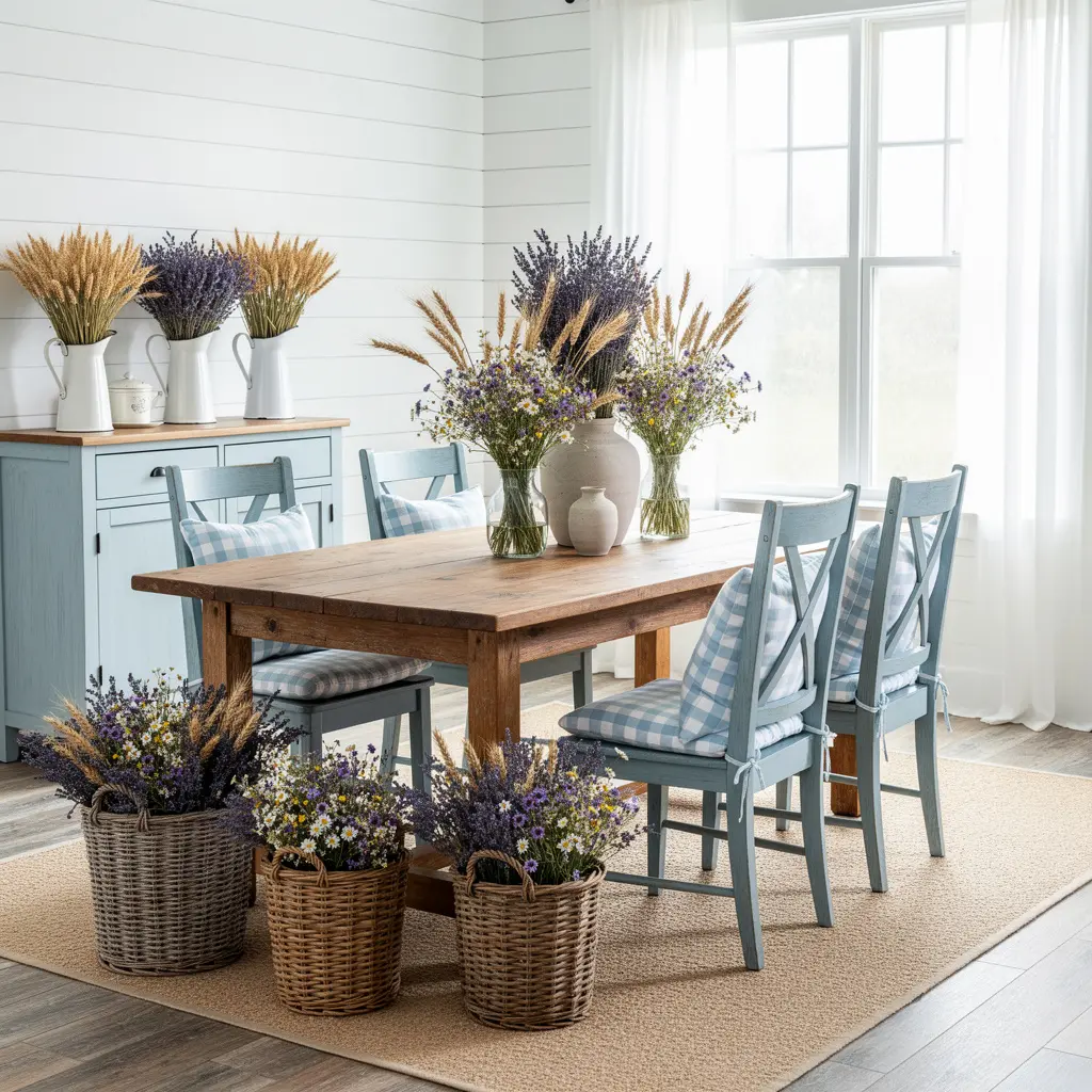 Sky Blue and White Farmhouse Decor