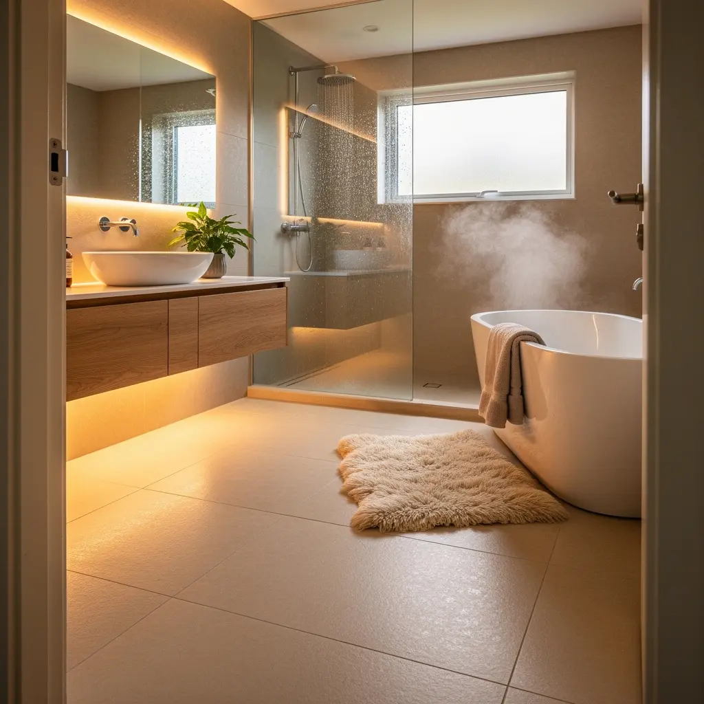Cozy Bathroom Flooring
