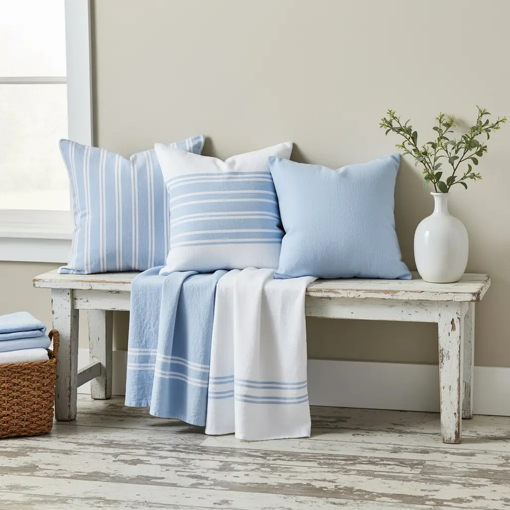 Sky Blue and White Farmhouse Decor