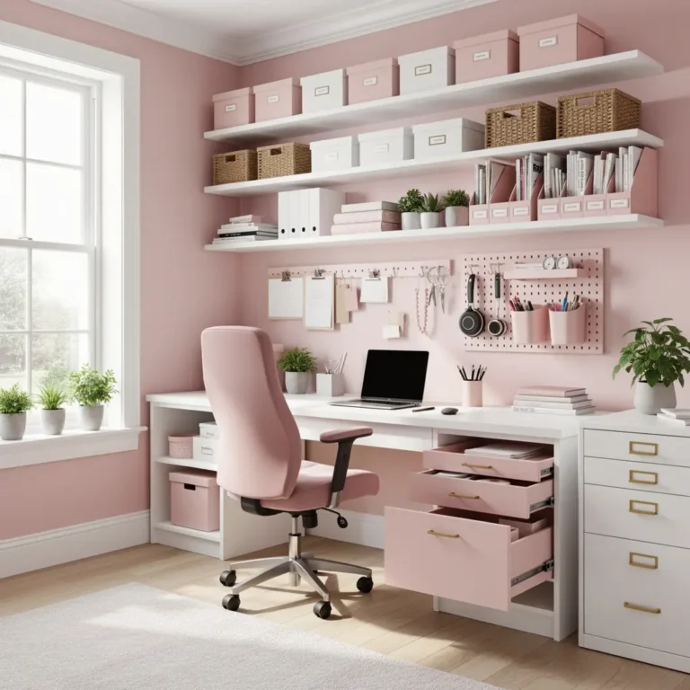 Blush Pink Home Office