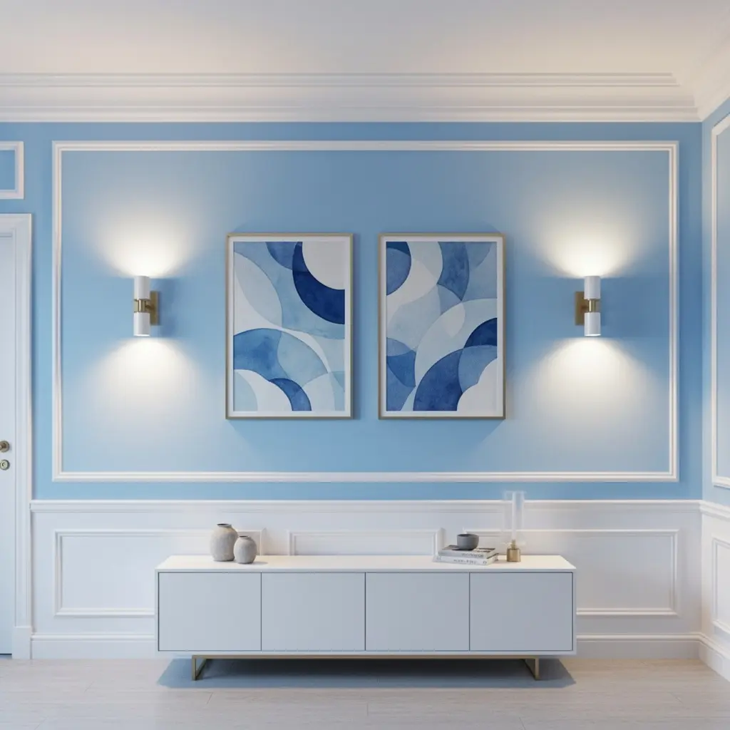 Sky Blue and White Wall Decor