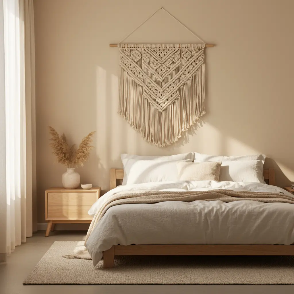 Cozy Beige Bedroom Wall Decor