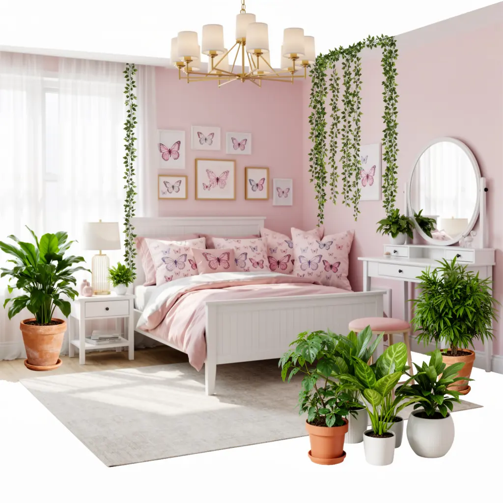 Pink Butterfly Bedroom Aesthetic