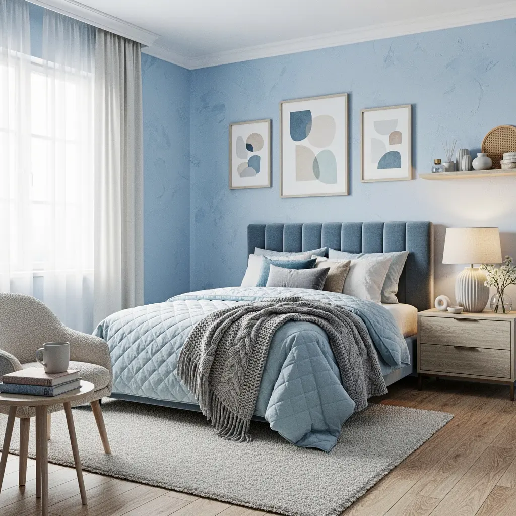 Blue Pastel Bedroom Setup