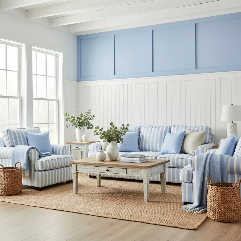 Sky Blue and White Farmhouse Decor
