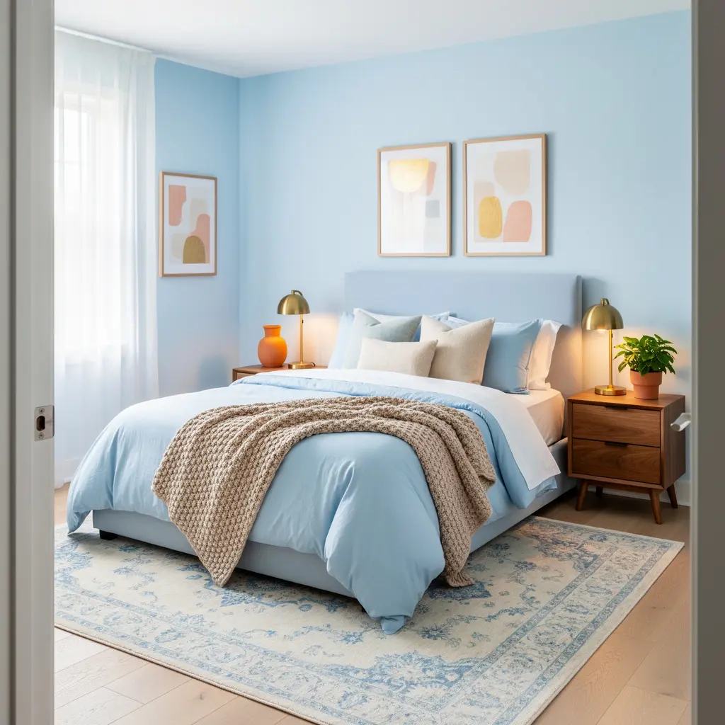 Blue Pastel Bedroom Setup