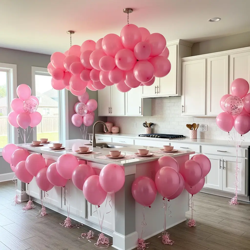 Pink Balloon Birthday Party Kitchen Decor