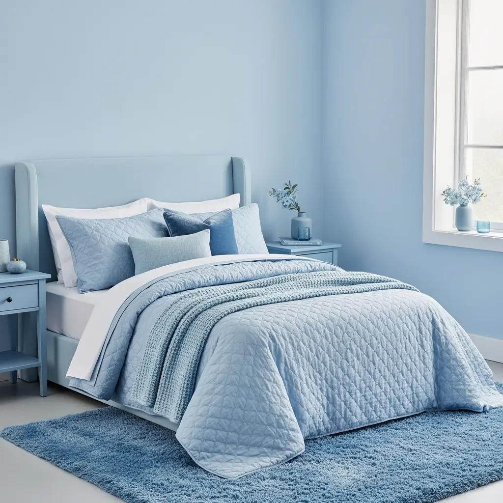 Blue Pastel Bedroom Setup