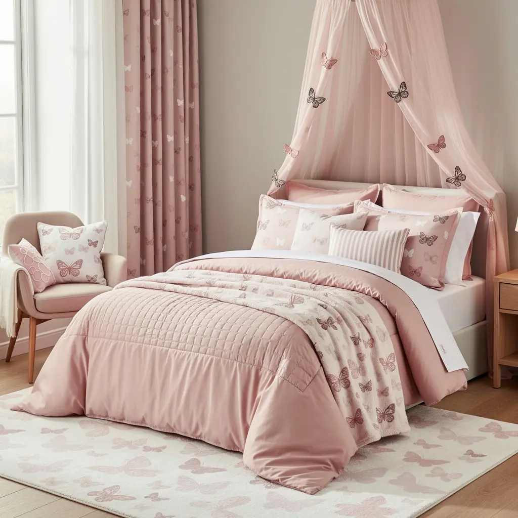 Pink Butterfly Bedroom Aesthetic