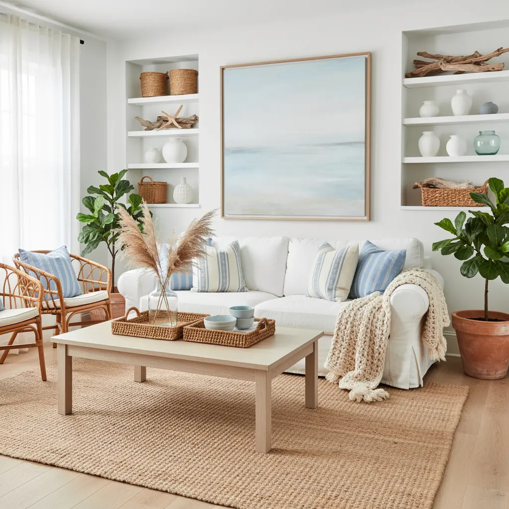 Sky Blue and White Home Decor