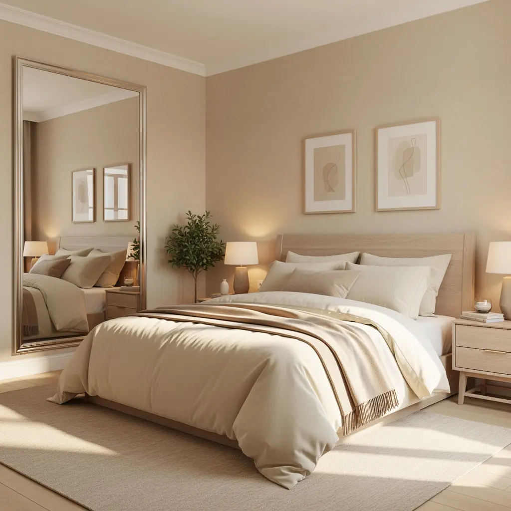 Cozy Beige Bedroom Wall Decor