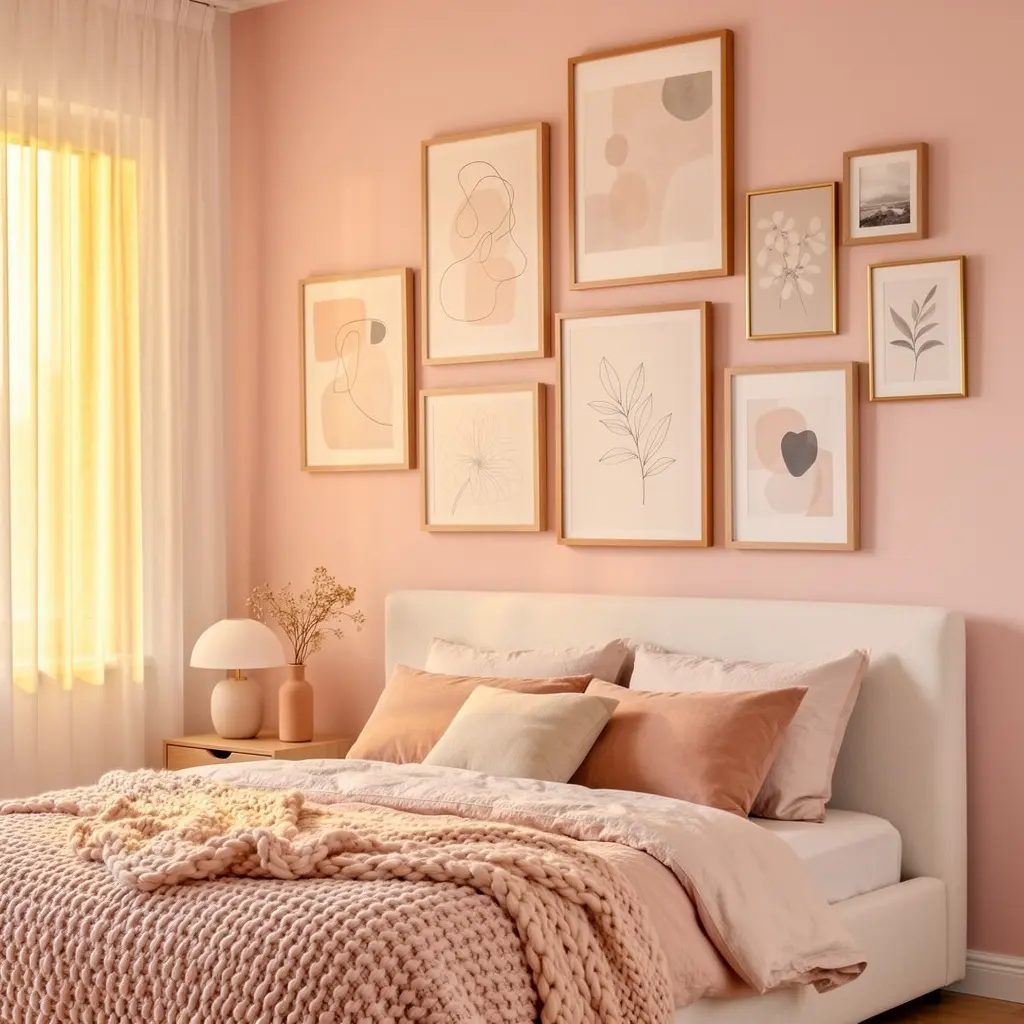 Blush Pink Bedroom Wall Decor