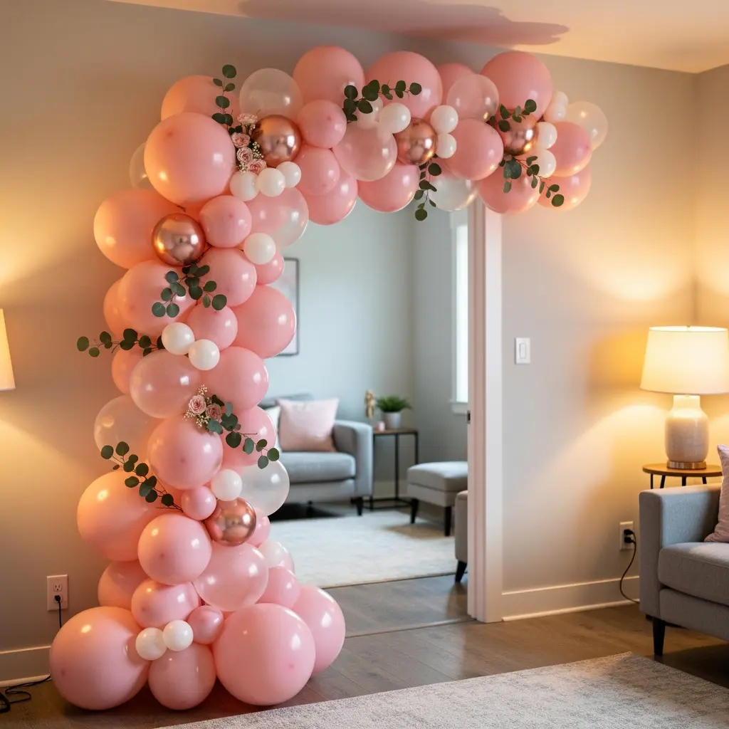 Romantic Pink Birthday Decoration at Home