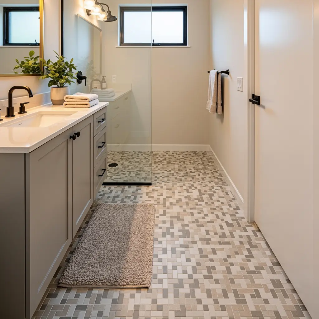 Cozy Bathroom Flooring