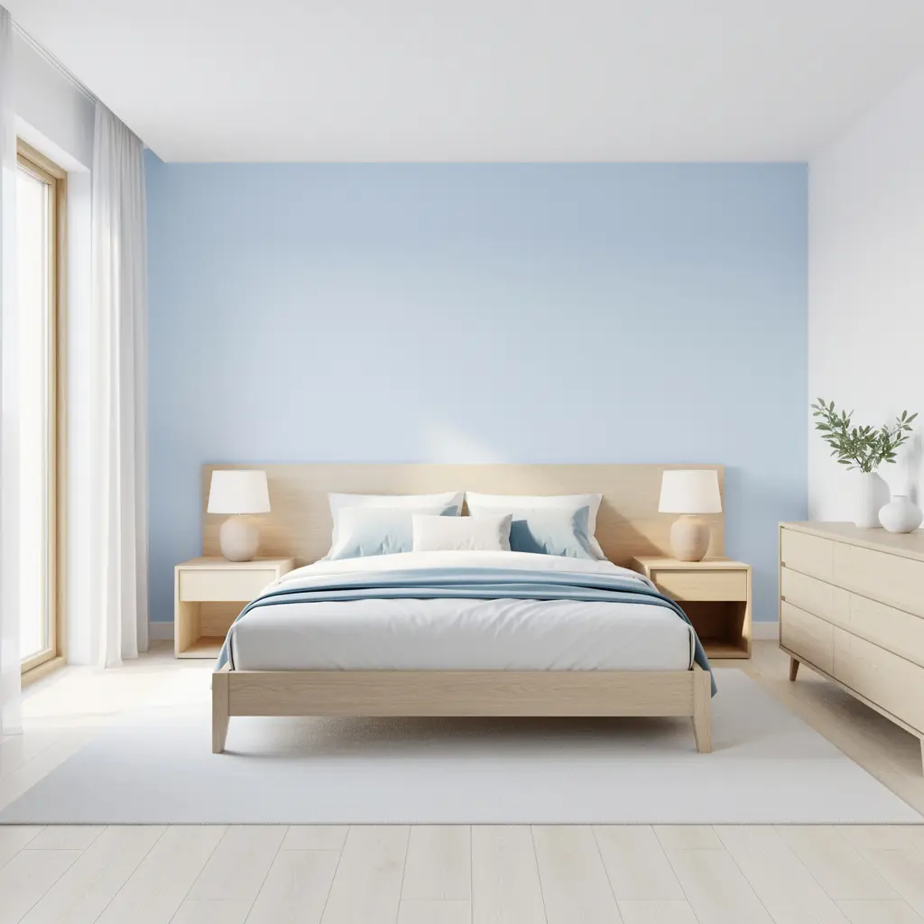 Sky Blue and White Bedroom