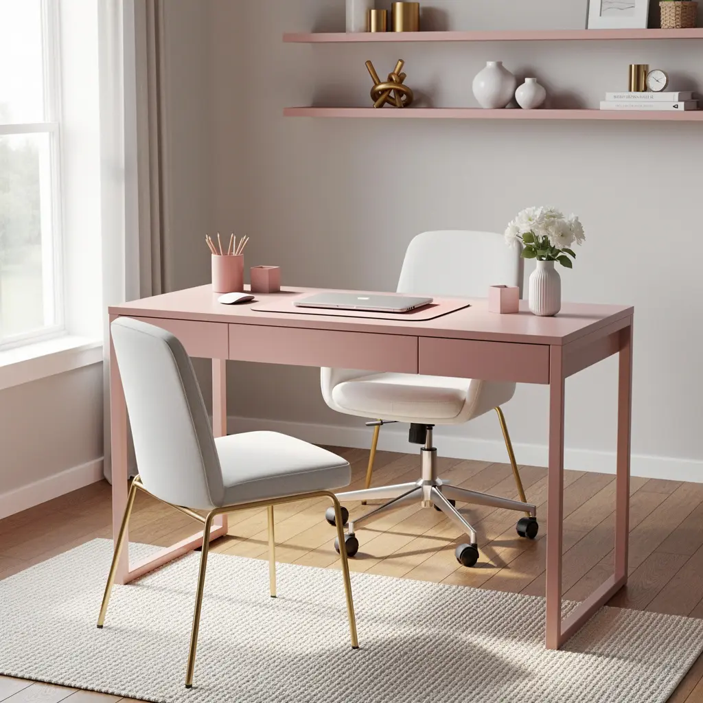 Blush Pink Home Office