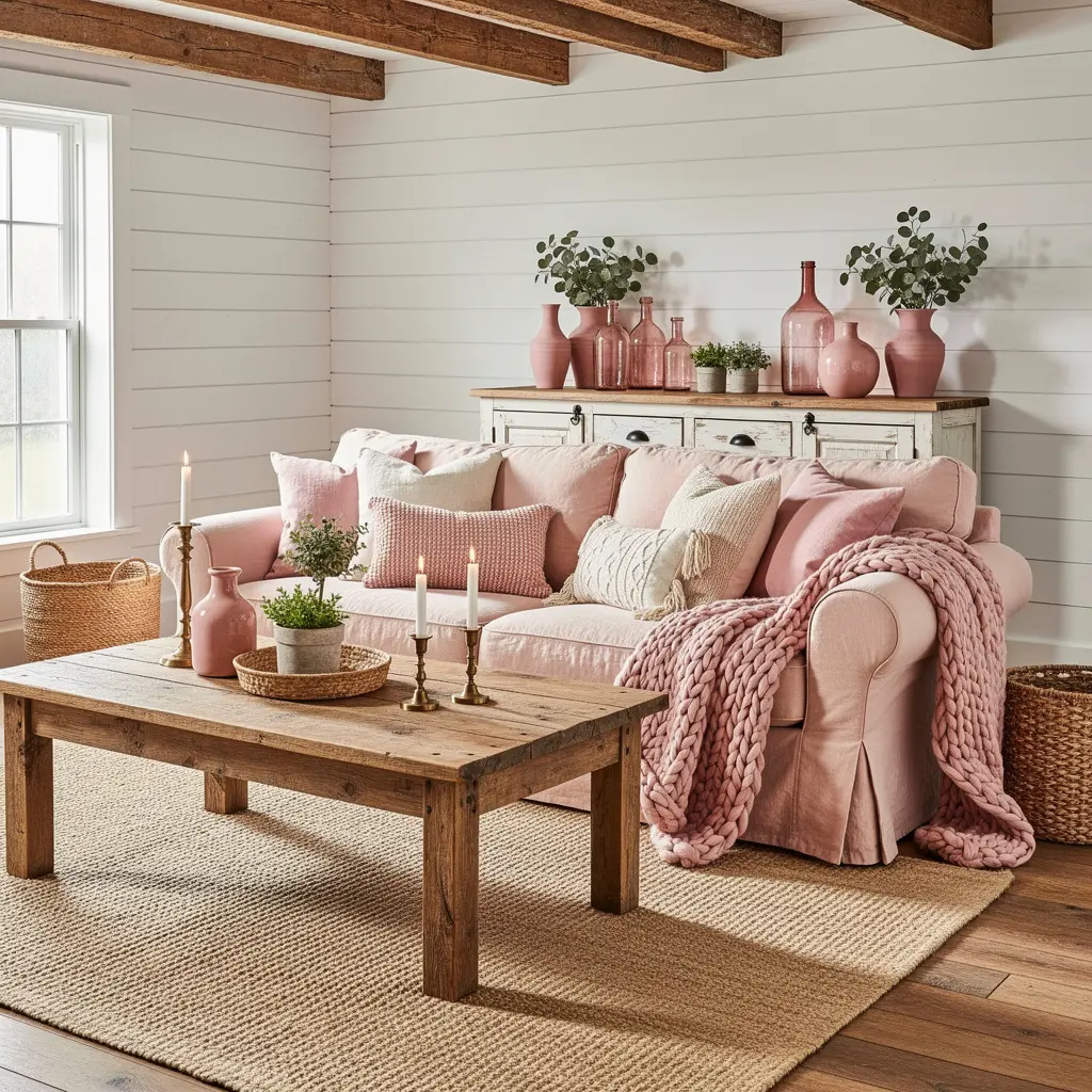Blush Pink Farmhouse Decor