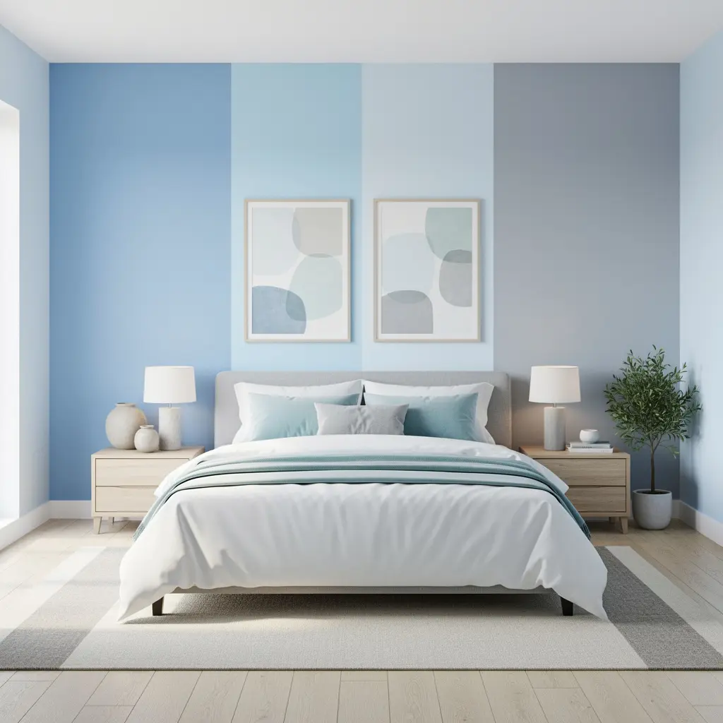 Blue Pastel Bedroom Setup