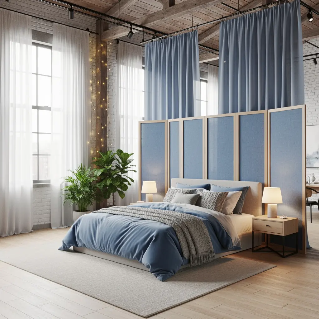 Dreamy Blue Loft Bedroom Aesthetic