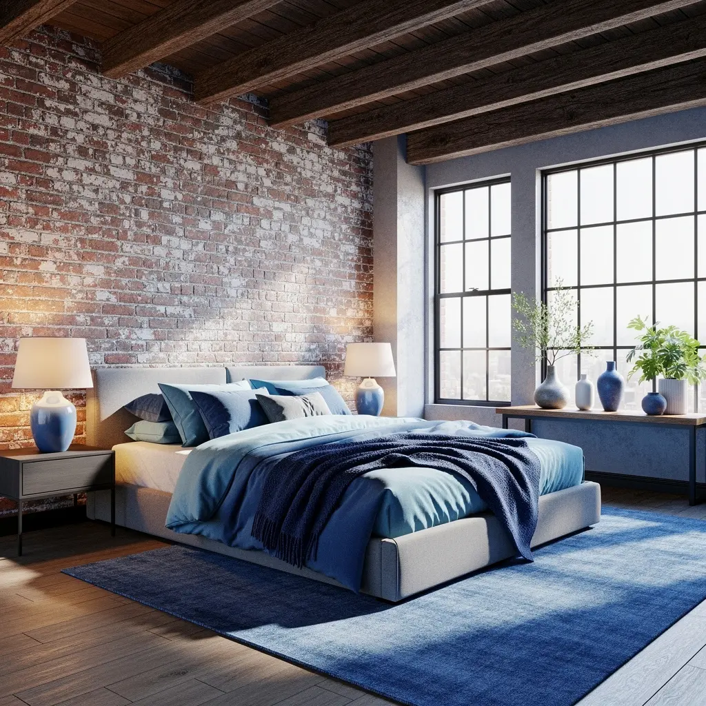 Dreamy Blue Loft Bedroom Aesthetic