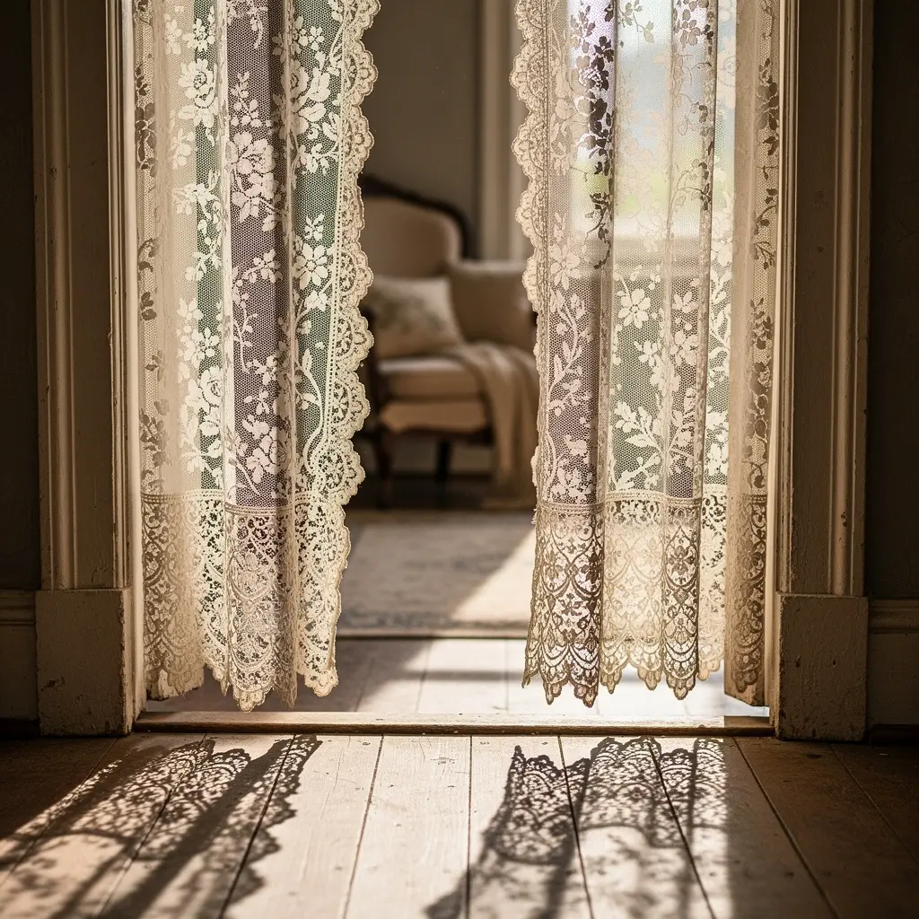 Dreamy Vintage Lace Curtain Doorway